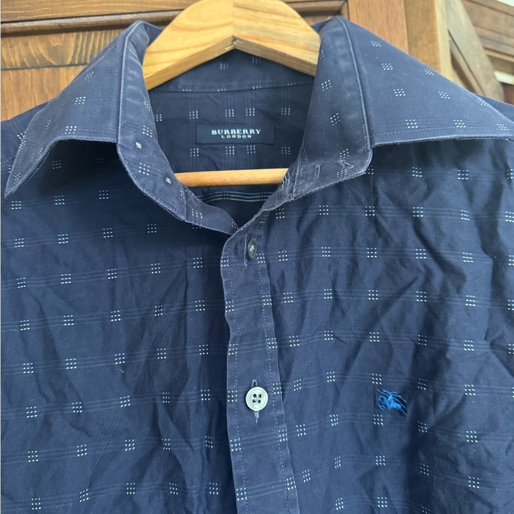 Burberry Dark Blue Patterned Shirt